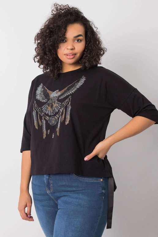 Juoda palaidinė su Cassia aplikacijomis