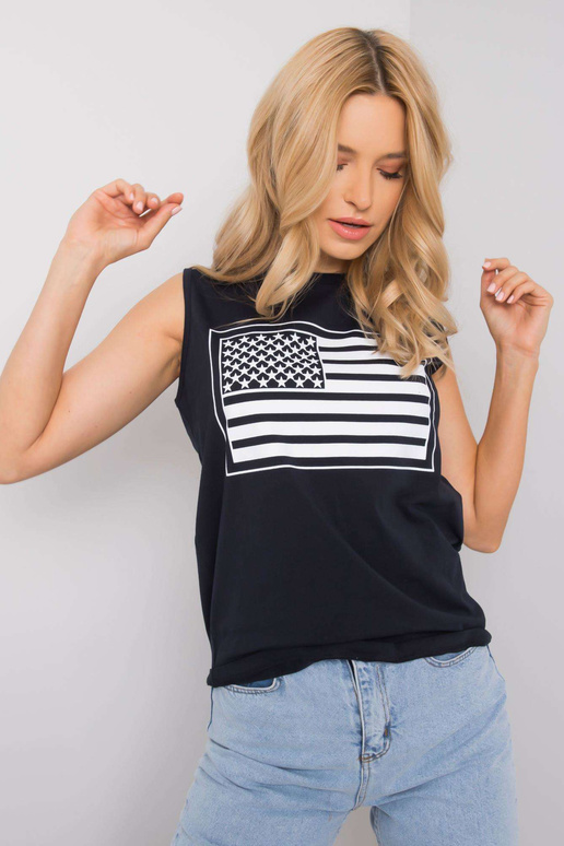 Tamsiai mėlynas viršus su raštu Petra...