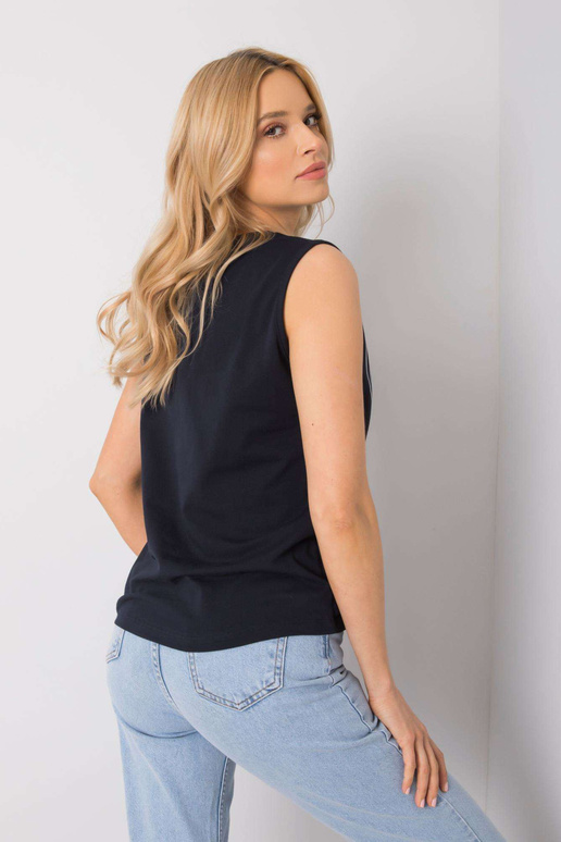 Tamsiai mėlynas viršus su raštu Petra...