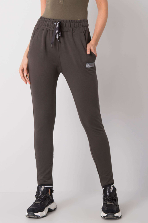 Tamsios chaki spalvos kelnės iš Luciana