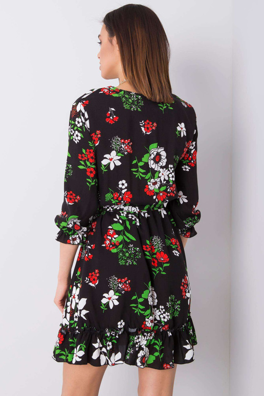 Juoda gėlių suknelė Arlette Juoda gėlių suknelė Arlette