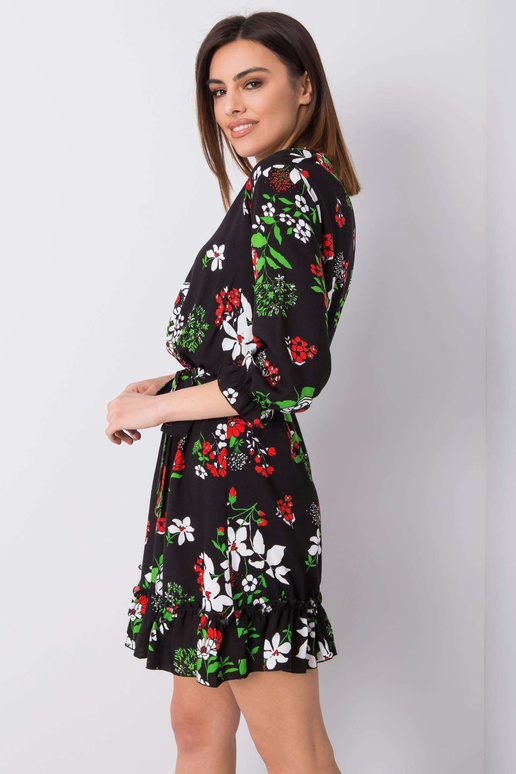 Juoda gėlių suknelė Arlette Juoda gėlių suknelė Arlette