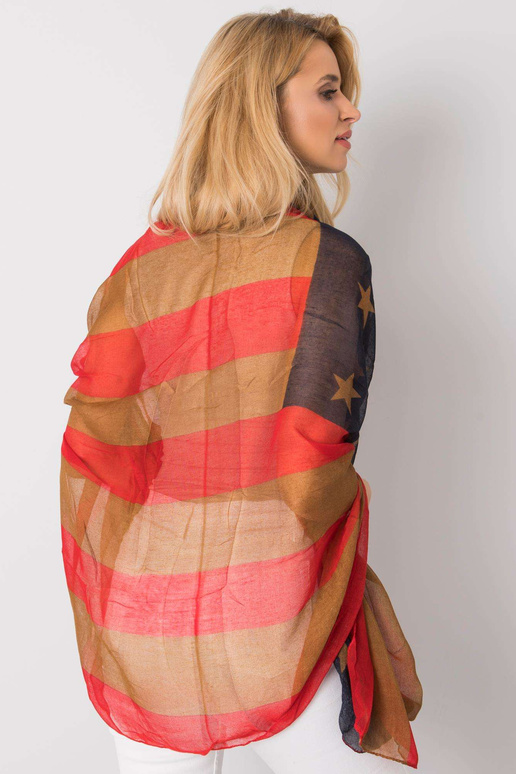 Raudonai rudas įvyniojimas su spauda