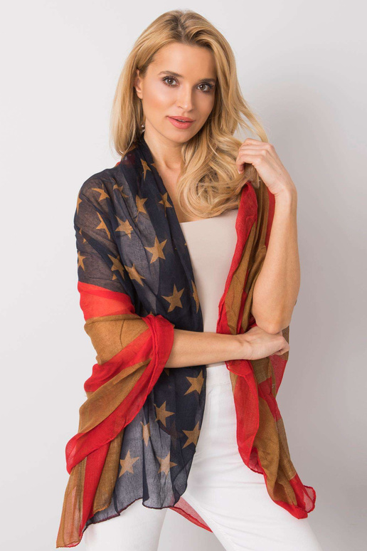 Raudonai rudas įvyniojimas su spauda