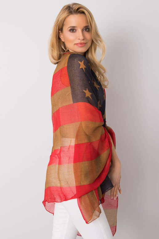 Raudonai rudas įvyniojimas su spauda