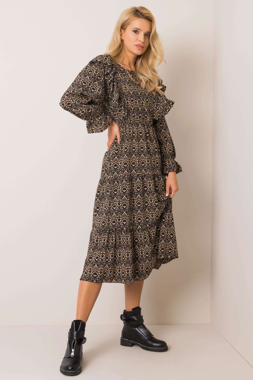 Juodos ir smėlio spalvos Reese suknelė