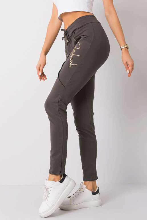 Maura tamsios chaki spalvos kelnės