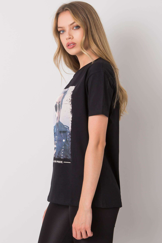 Juodi Kemmy marškinėliai su raštu