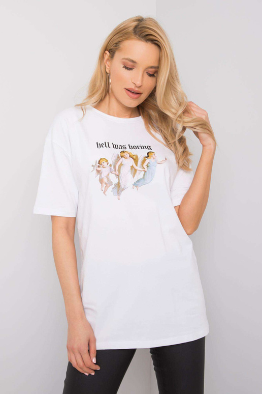 Balti marškinėliai su raštu Jasmine...