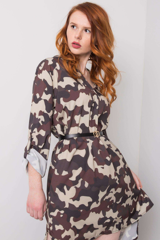 Smėlio ir rudos spalvos Camo suknelė Blaise