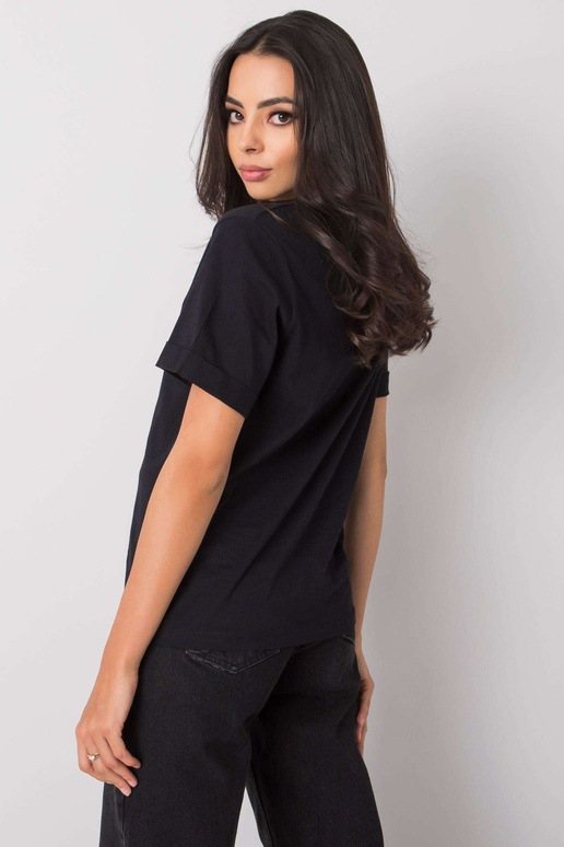 Juodi medvilniniai marškinėliai Guida Juodi medvilniniai marškinėliai Guida