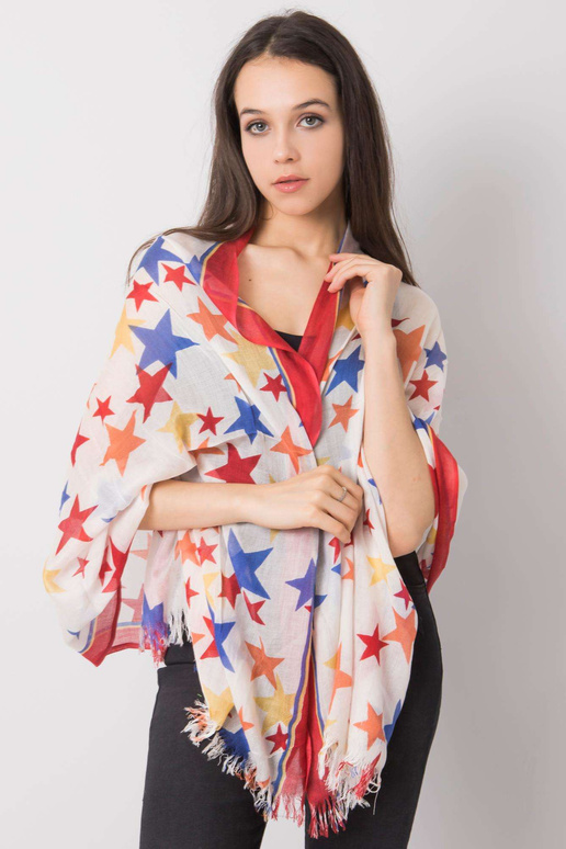 Raudonas šalikas su žvaigždučių raštu