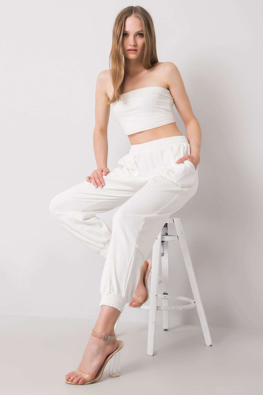 Baltos birželio sportinės kelnės