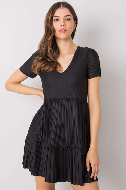 Juoda klostuota suknelė Yazmin RUE PARIS Juoda klostuota suknelė Yazmin RUE PARIS