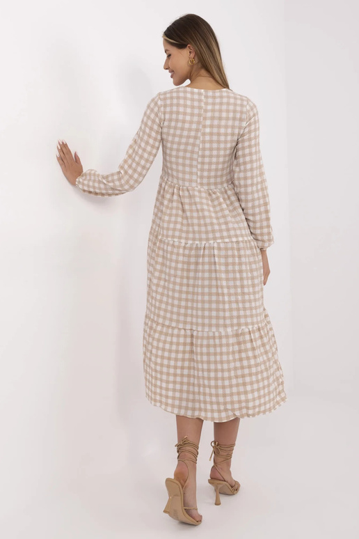 Smėlio spalvos languota suknelė...