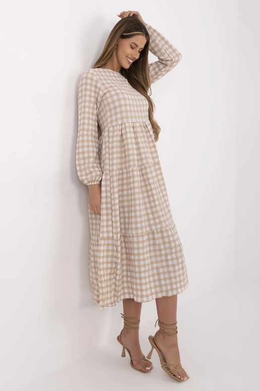 Smėlio spalvos languota suknelė...