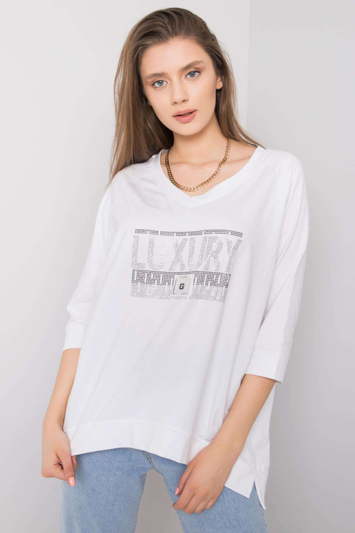 Balta palaidinė su Tinsley aplikacijomis Balta palaidinė su Tinsley aplikacijomis