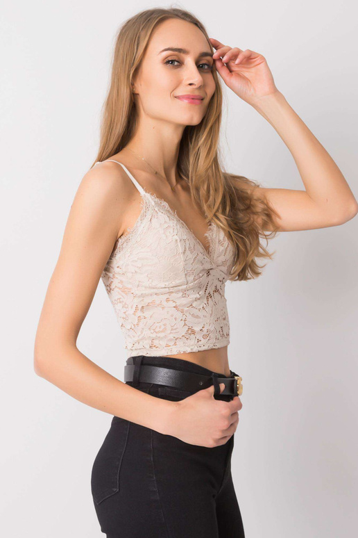 Smėlio spalvos nėriniuotas viršus...