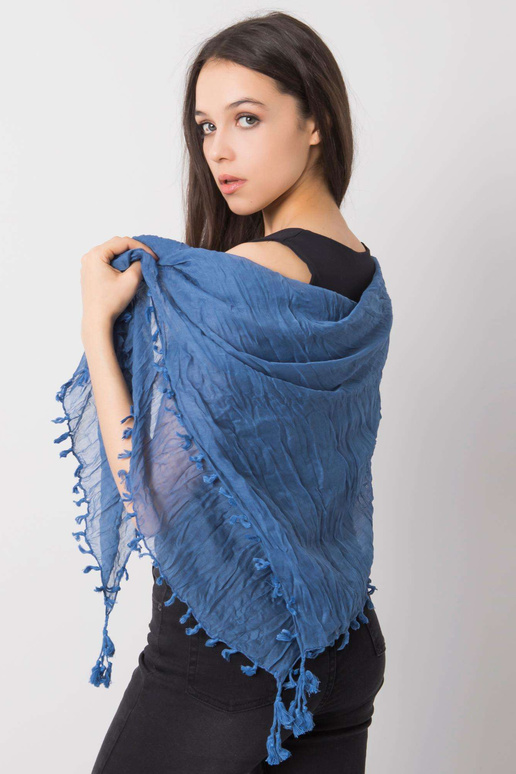 Tamsiai mėlynas šalikas su kutais