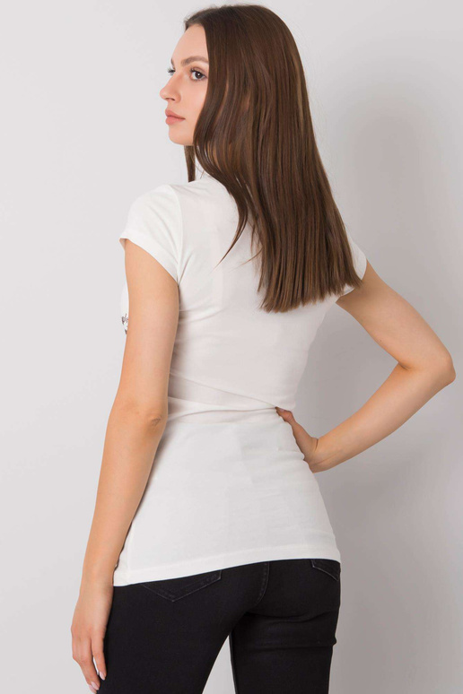 Ecru marškinėliai su Misha aplikacijomis Ecru marškinėliai su Misha aplikacijomis