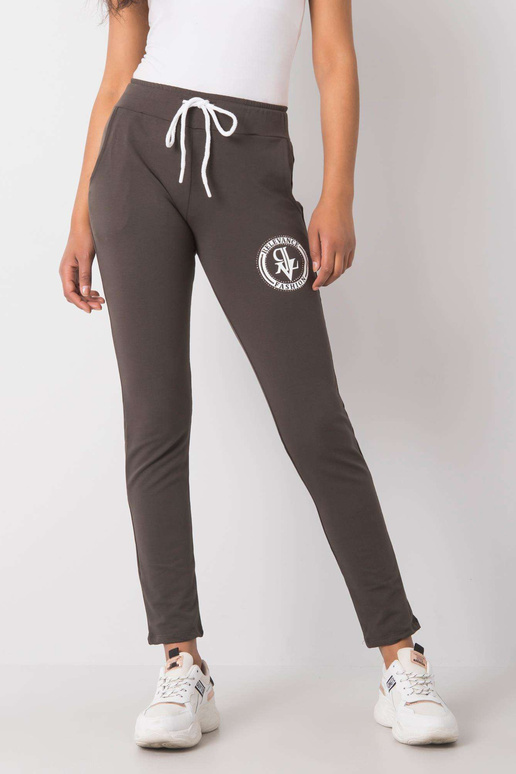 Tamsios chaki spalvos kelnės Cynthia