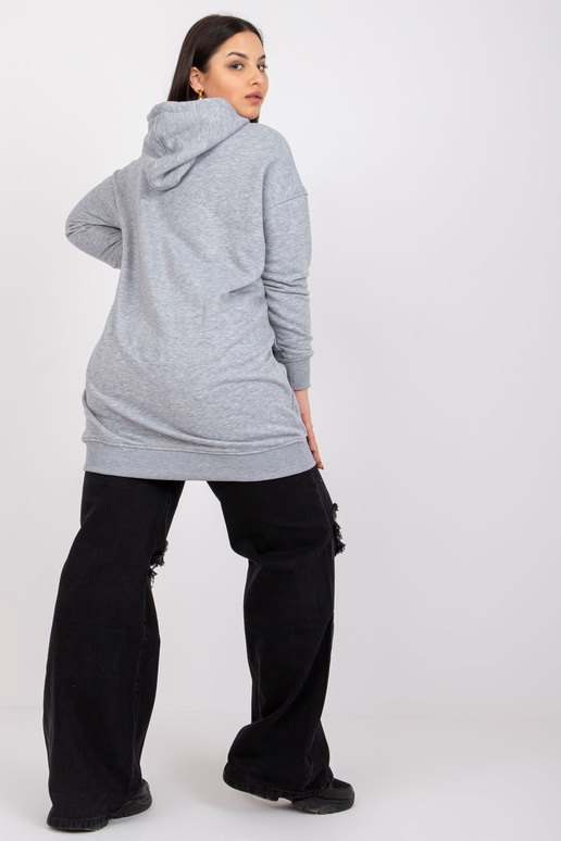 Pilkas melanžas plius dydžio gobtuvas...