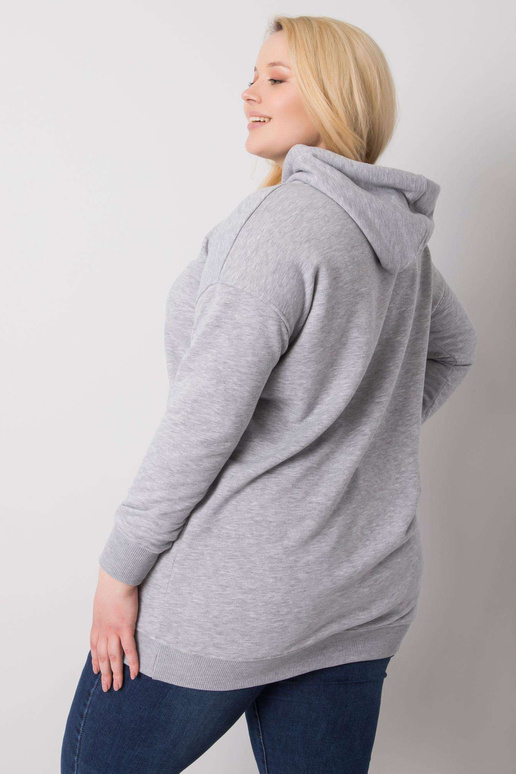 Pilkas melanžas plius dydžio gobtuvas...