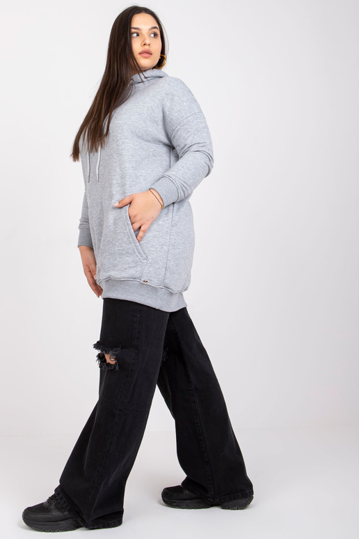 Pilkas melanžas plius dydžio gobtuvas...