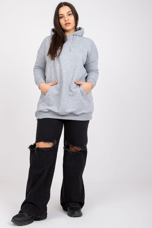 Pilkas melanžas plius dydžio gobtuvas...