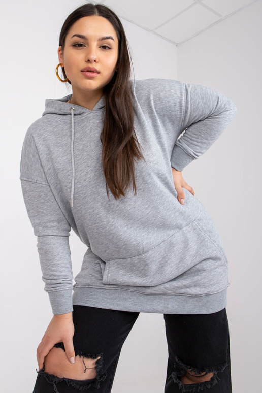 Pilkas melanžas plius dydžio gobtuvas...