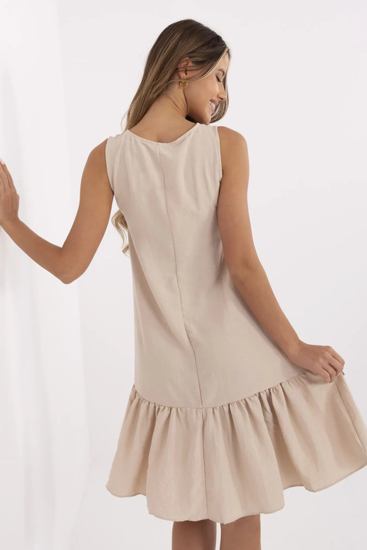 Smėlio spalvos suknelė su raukiniais...