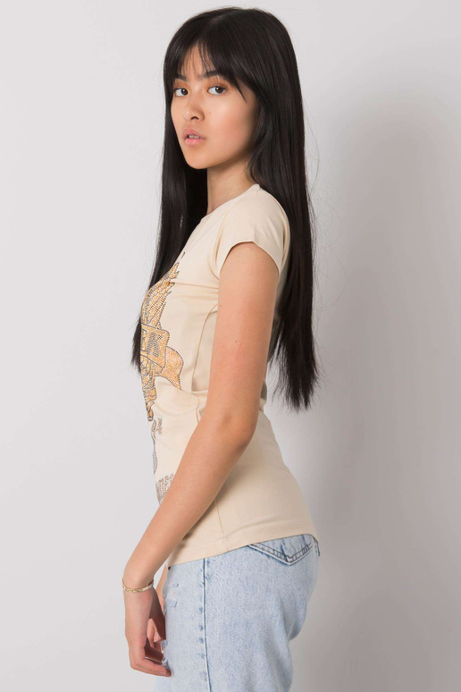 Smėlio spalvos marškinėliai su Haley...