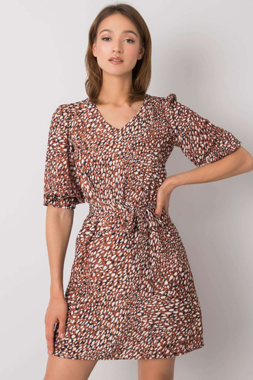 Ruda suknelė su Jianna raštais