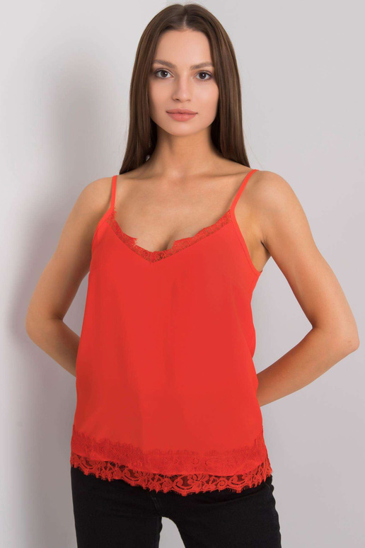 Raudonas Leyla Lace Ladies Top Raudonas Leyla Lace Ladies Top