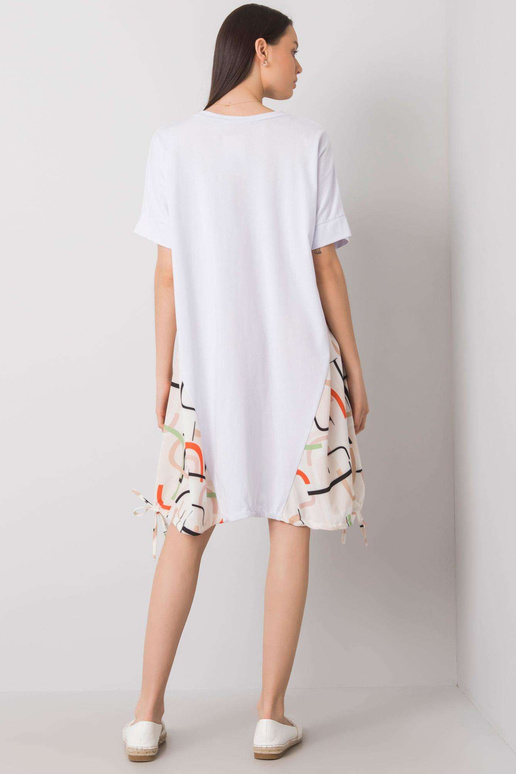 Balta ir smėlio spalvos suknelė su...