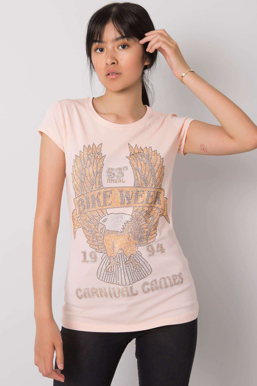 Šviesiai rožiniai marškinėliai su...