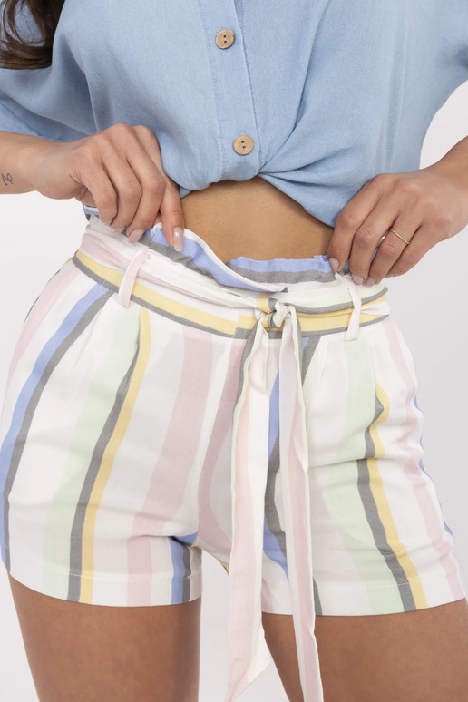 Nefeli RUE PARIS balti dryžuoti šortai