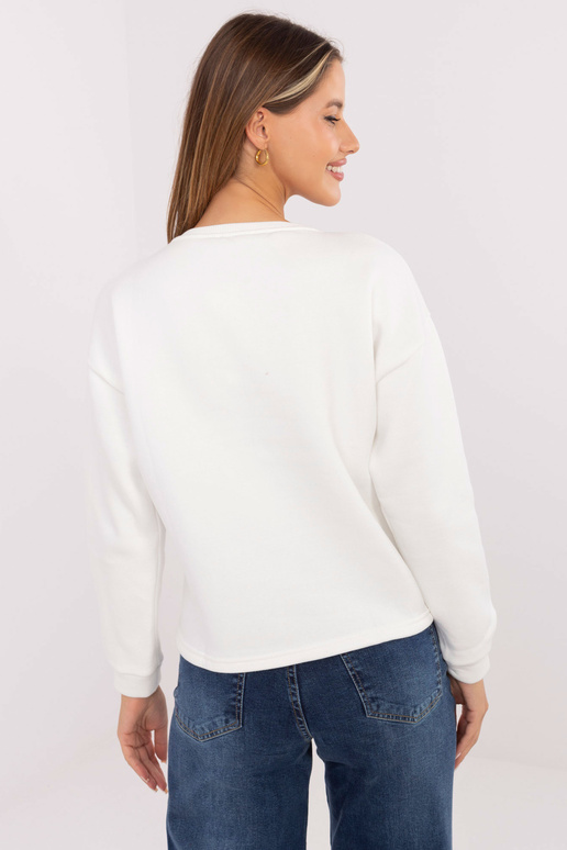 Ecru-mėlynas megztinis su Kailee užrašu