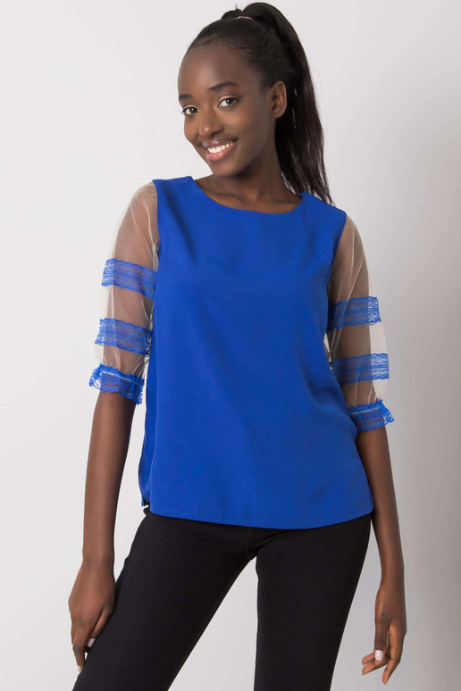 Kobalto palaidinė su dekoratyvinėmis...