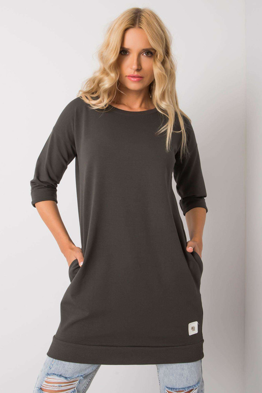 Tamsus chaki spalvos megztinis su...