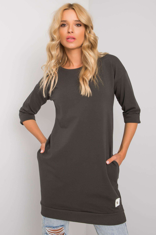 Tamsus chaki spalvos megztinis su...