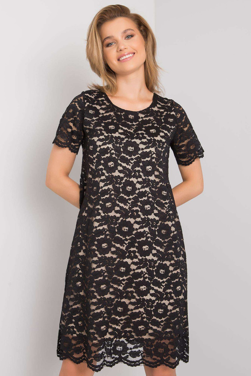 Juoda Lulu nėriniuota suknelė