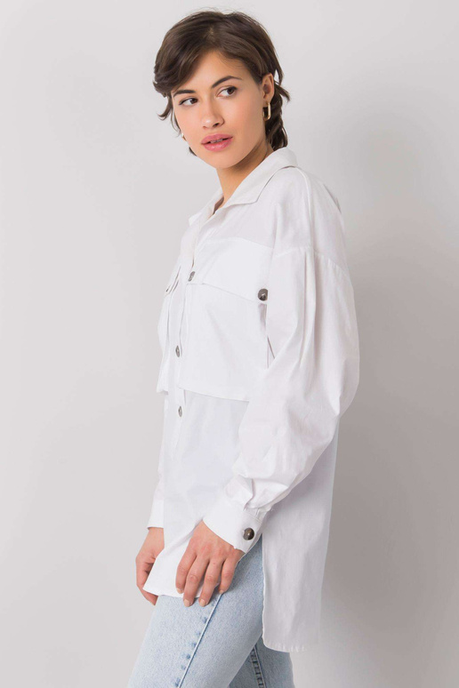 Balti marškiniai su kišenėmis Elora...