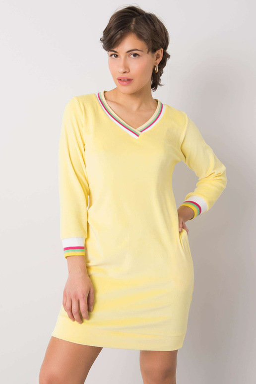 Geltona veliūrinė suknelė Aspen RUE... Geltona veliūrinė suknelė Aspen RUE...