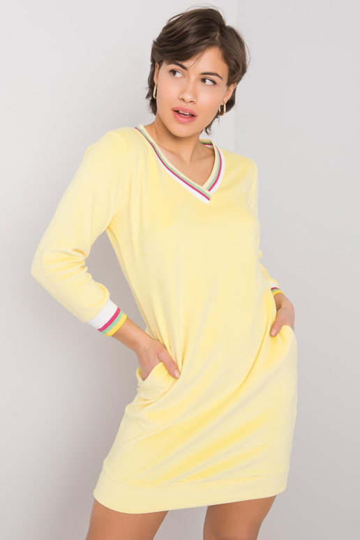 Geltona veliūrinė suknelė Aspen RUE... Geltona veliūrinė suknelė Aspen RUE...