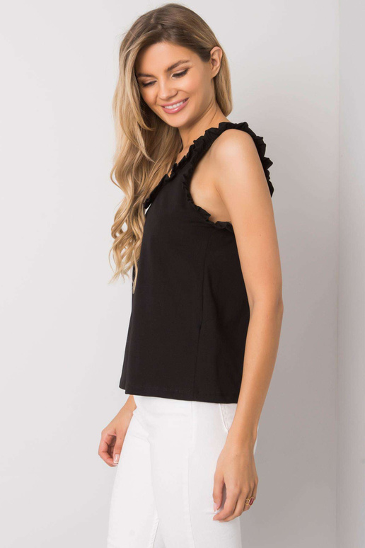 Juodas viršus su raukšlėmis Sarai RUE... Juodas viršus su raukšlėmis Sarai RUE...