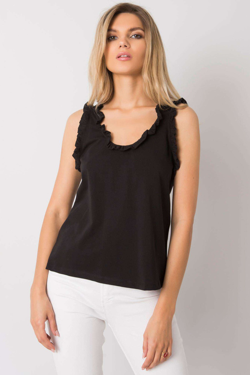 Juodas viršus su raukšlėmis Sarai RUE... Juodas viršus su raukšlėmis Sarai RUE...