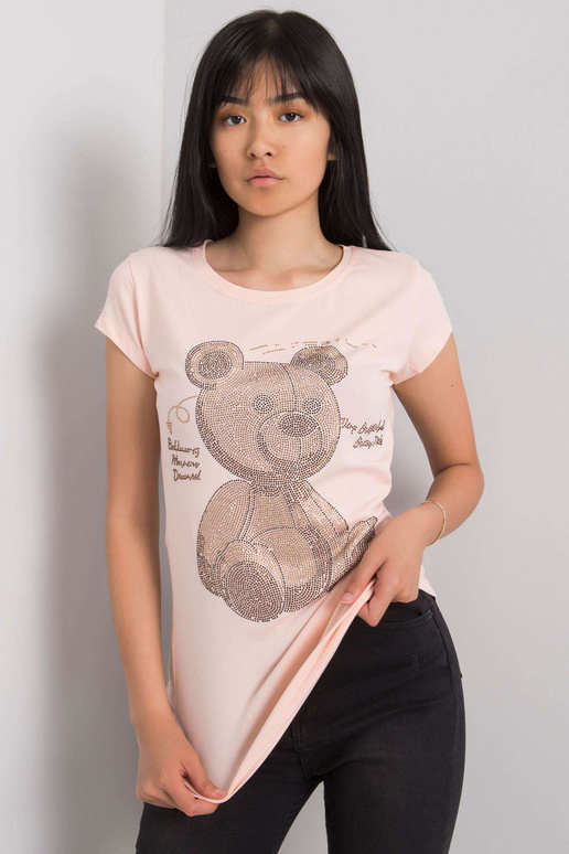 Šviesiai rožiniai marškinėliai su...