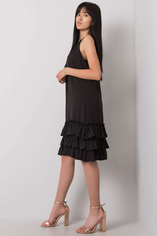 Juoda suknelė su raukiniais Routh RUE... Juoda suknelė su raukiniais Routh RUE...