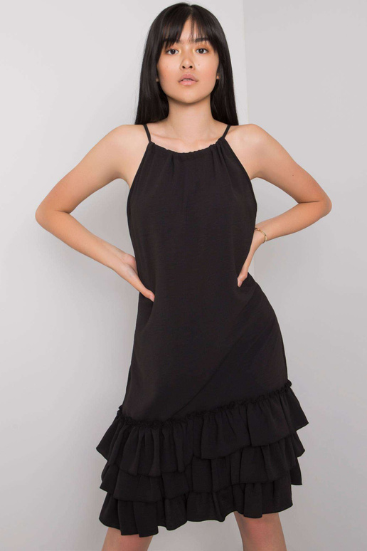 Juoda suknelė su raukiniais Routh RUE... Juoda suknelė su raukiniais Routh RUE...